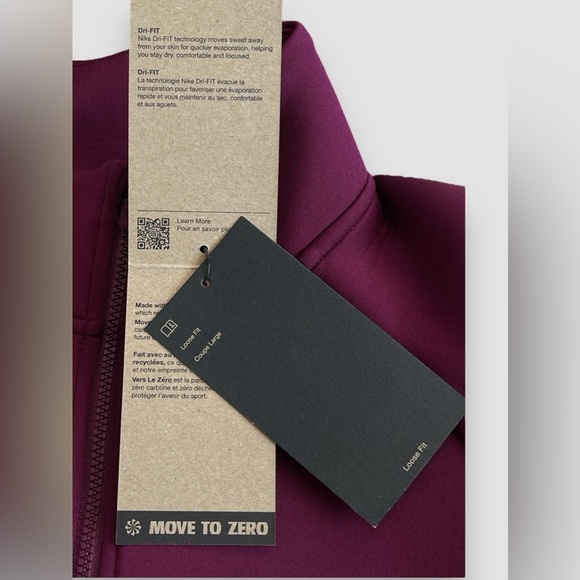 Nike Dri-FIT Prima Women's 1/2-Zip Training Top Size Medium Plum Pullover NWT - Picture 12 of 13